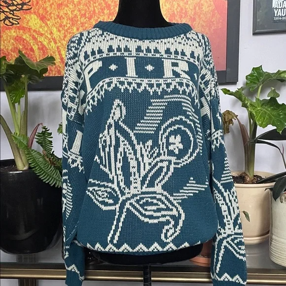 Vintage Gitano Sportswear Teal and Cream “Spirit’ Sweater - Picture 2 of 8